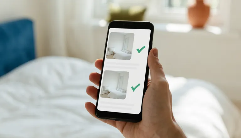 Digital guest-ready checklist displayed on a phone Digital guest-ready checklist displayed on a phone